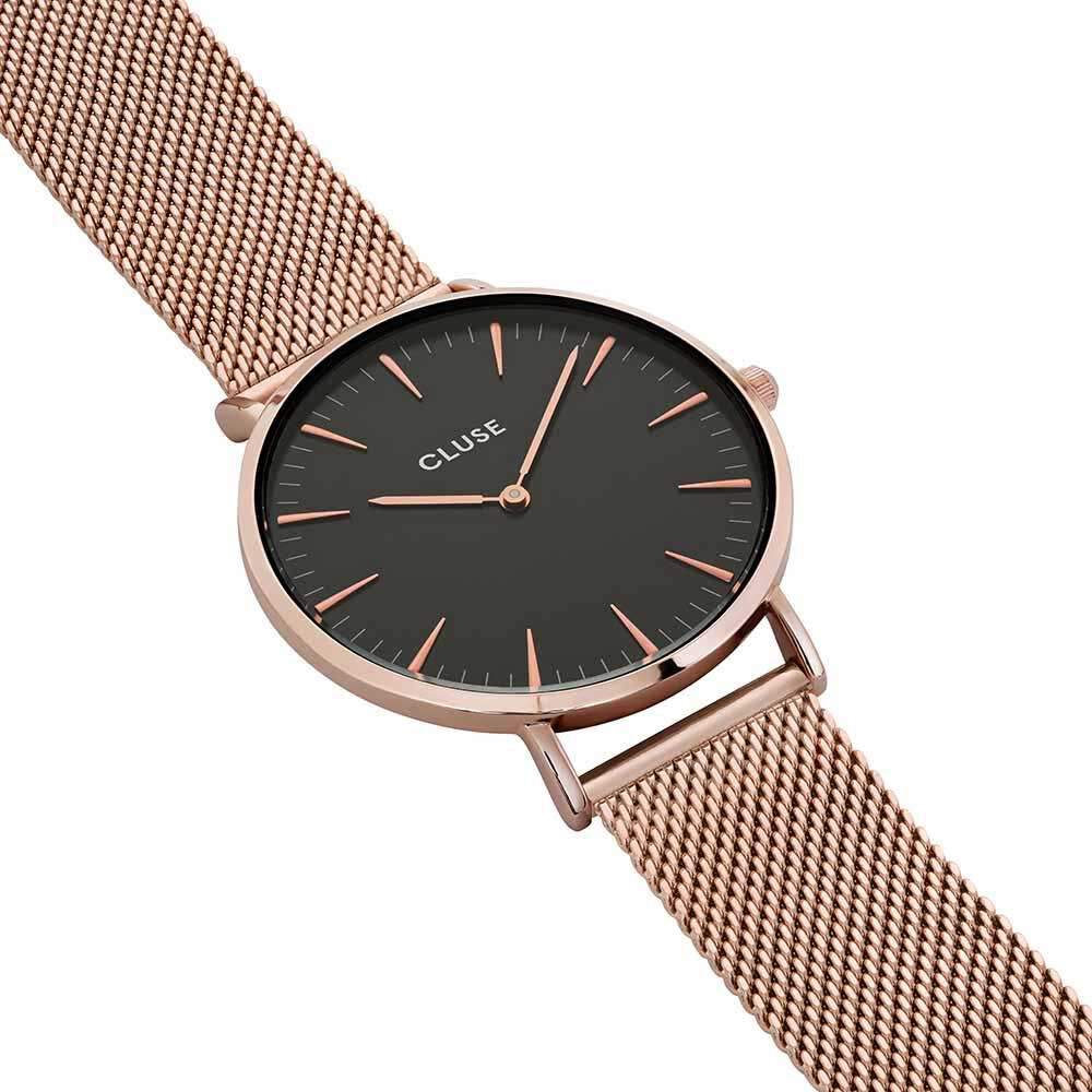 Montre femme noir et or rose discount