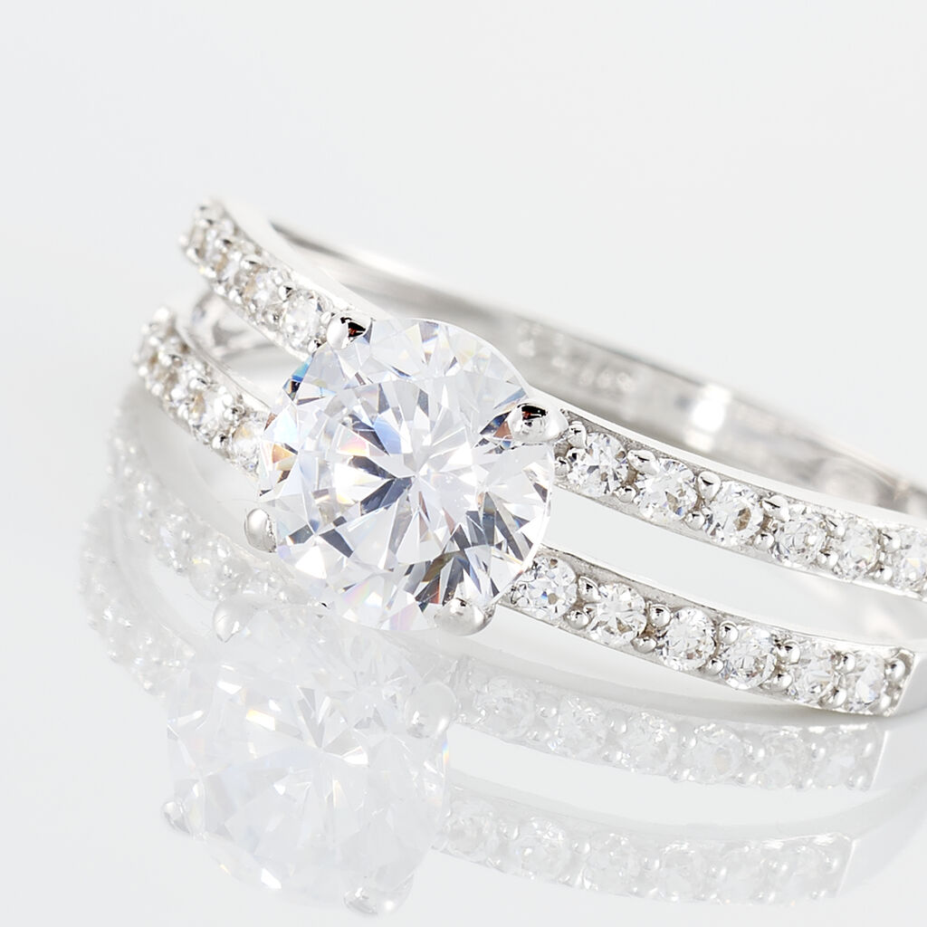 Bague Solitaire Cesarine Or Blanc Oxyde De Zirconium - Bagues Solitaire Femme | Marc Orian
