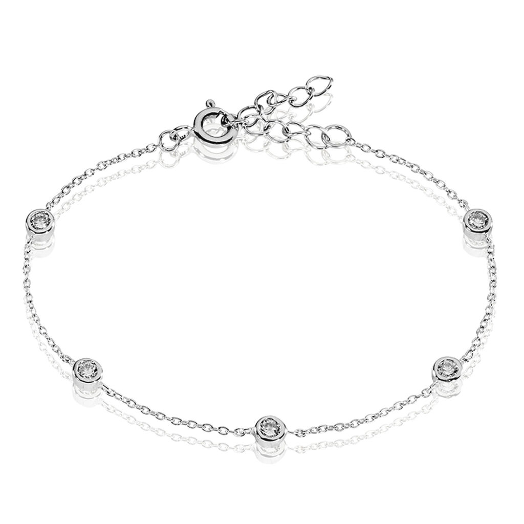 Bracelet Sylvette Argent Blanc Oxyde De Zirconium - Bracelets chaînes Femme | Marc Orian