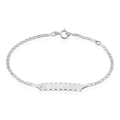 Bracelet Identité Esta Maille Forçat Or Blanc - Gourmettes Enfant | Marc Orian
