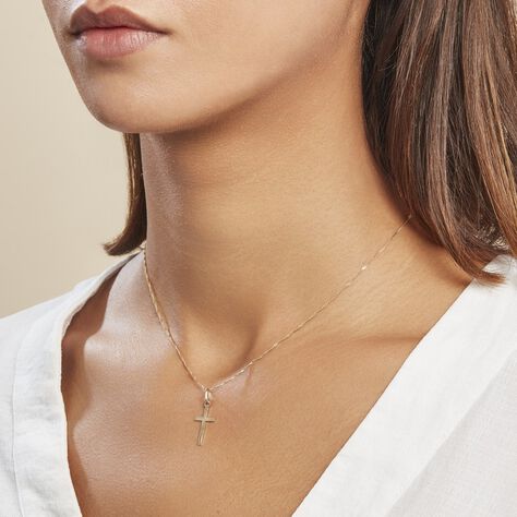 Pendentif Bathilde Croix Striee Or Jaune - Pendentifs Famille | Marc Orian