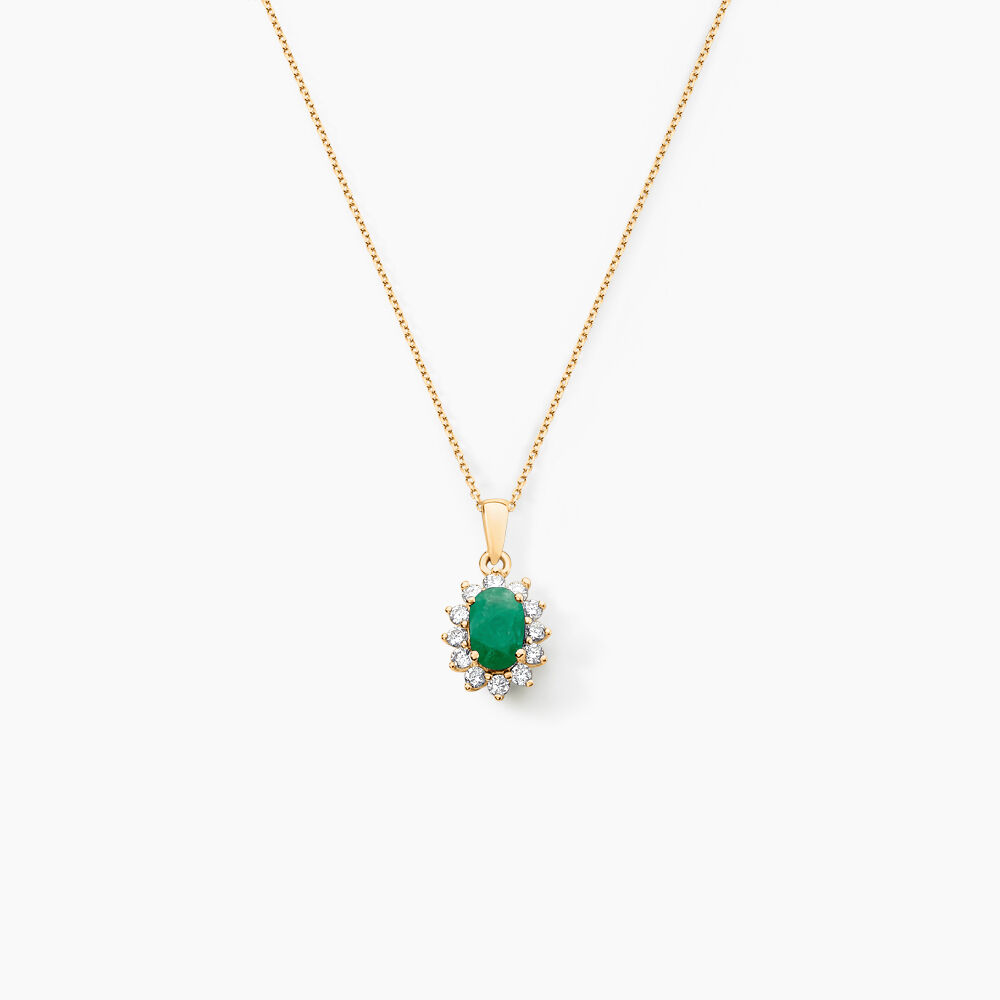 Pendentif Or Jaune Emeraude Diamants - Pendentifs Femme | Marc Orian