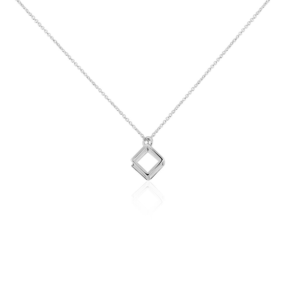Boucles D'oreilles Puces Cubik Argent Blanc - Sautoirs Femme | Marc Orian
