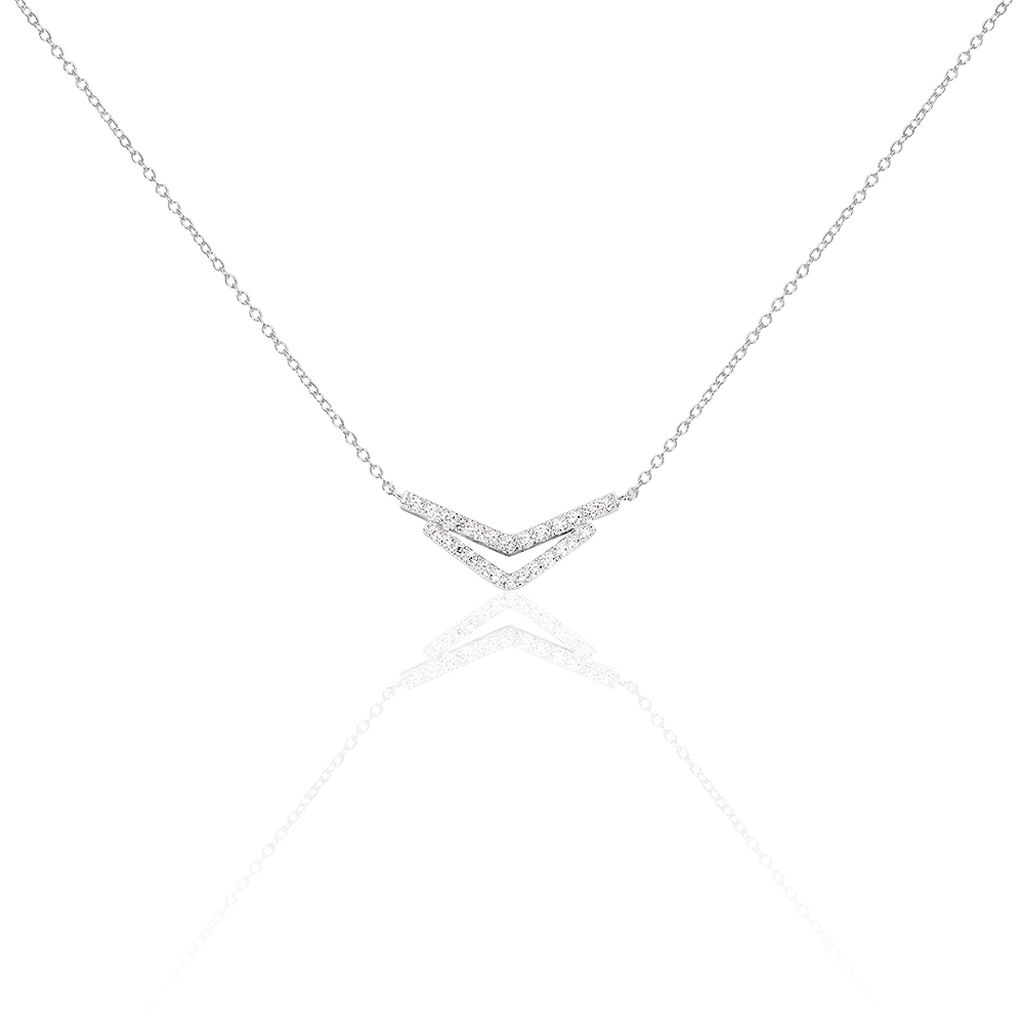 Collier Dayen Argent Blanc Oxyde De Zirconium - Colliers avec pierres Femme | Marc Orian