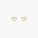 Boucles D'oreilles Puces Anne-maudae Double Coeurs Or Bicolore - Puces Femme | Marc Orian