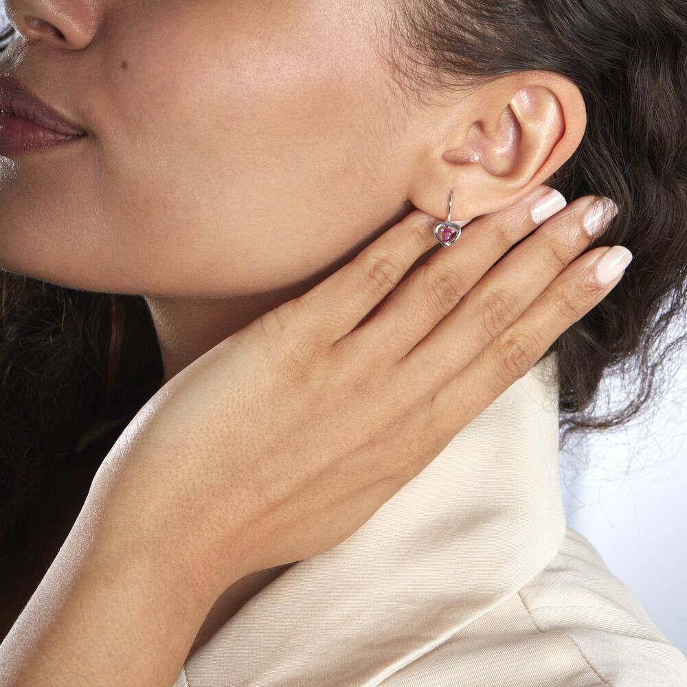 Boucles D'oreilles Danilo Or Blanc Rubis -  Femme | Marc Orian