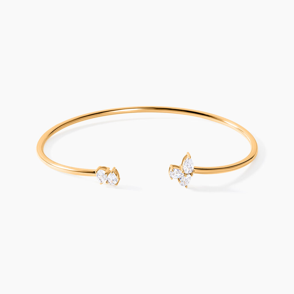Bracelet Jonc Nelia Plaqu&eacute; Or Jaune Oxyde De Zirconium - Bracelets joncs Femme | Marc Orian