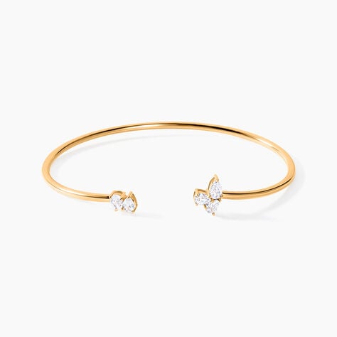 Bracelet Jonc Nelia Plaqu&eacute; Or Jaune Oxyde De Zirconium - Bracelets joncs Femme | Marc Orian