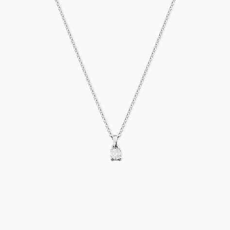 Collier Alexandra Or Blanc Diamant - Colliers solitaires Femme | Marc Orian