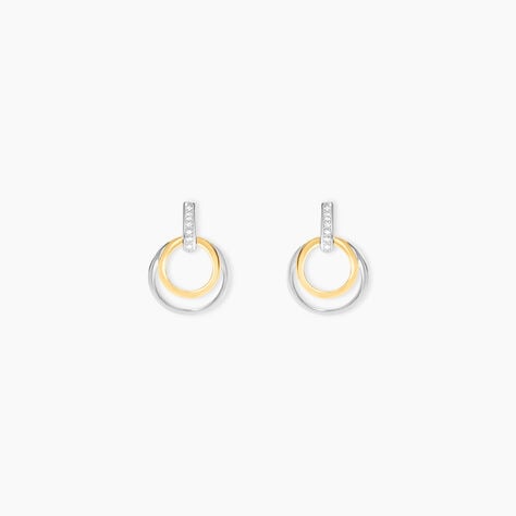 Boucles D'oreilles Pendantes Or Bicolore Eloisia Diamants - Pendantes Femme | Marc Orian