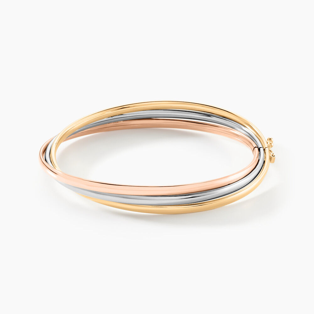 Bracelet Jonc Catalin 3 Fils Flexibles Or Tricolore - Bracelets joncs Femme | Marc Orian