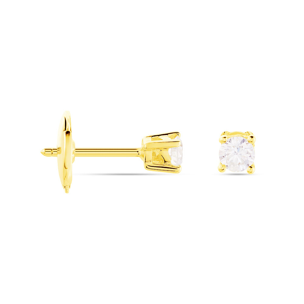Boucles D'oreilles Puces Victoria Or Jaune Diamant - Puces Femme | Marc Orian