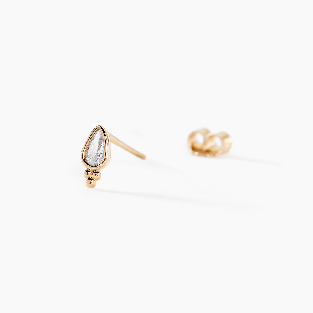 Boucles D'oreilles Puces Marika Plaqué Or Doré Oxyde De Zirconium - Puces Femme | Marc Orian