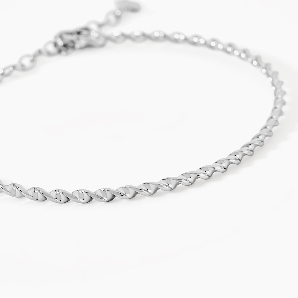 Bracelet Jonc Twist Argent Blanc - Bracelets joncs Femme | Marc Orian