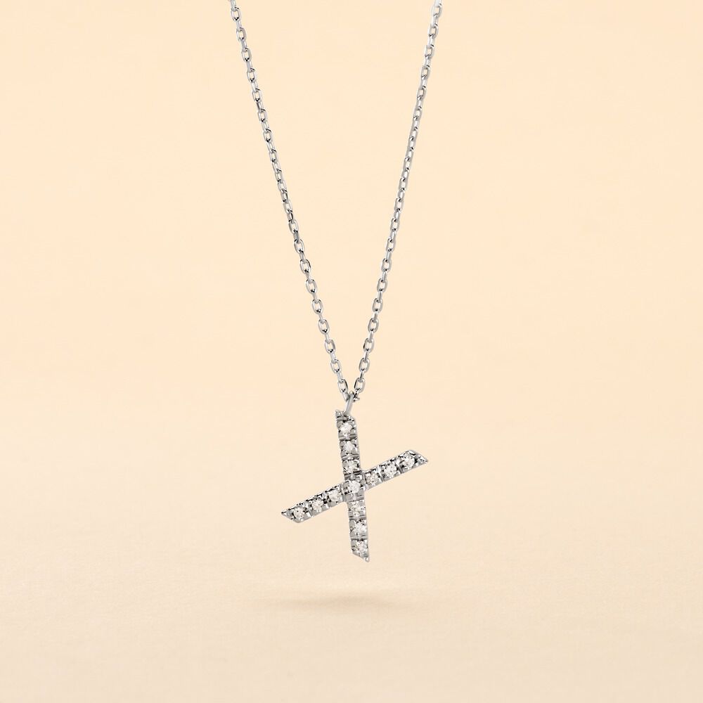 Collier Oran Or Blanc Diamant - Colliers avec pierres Femme | Marc Orian