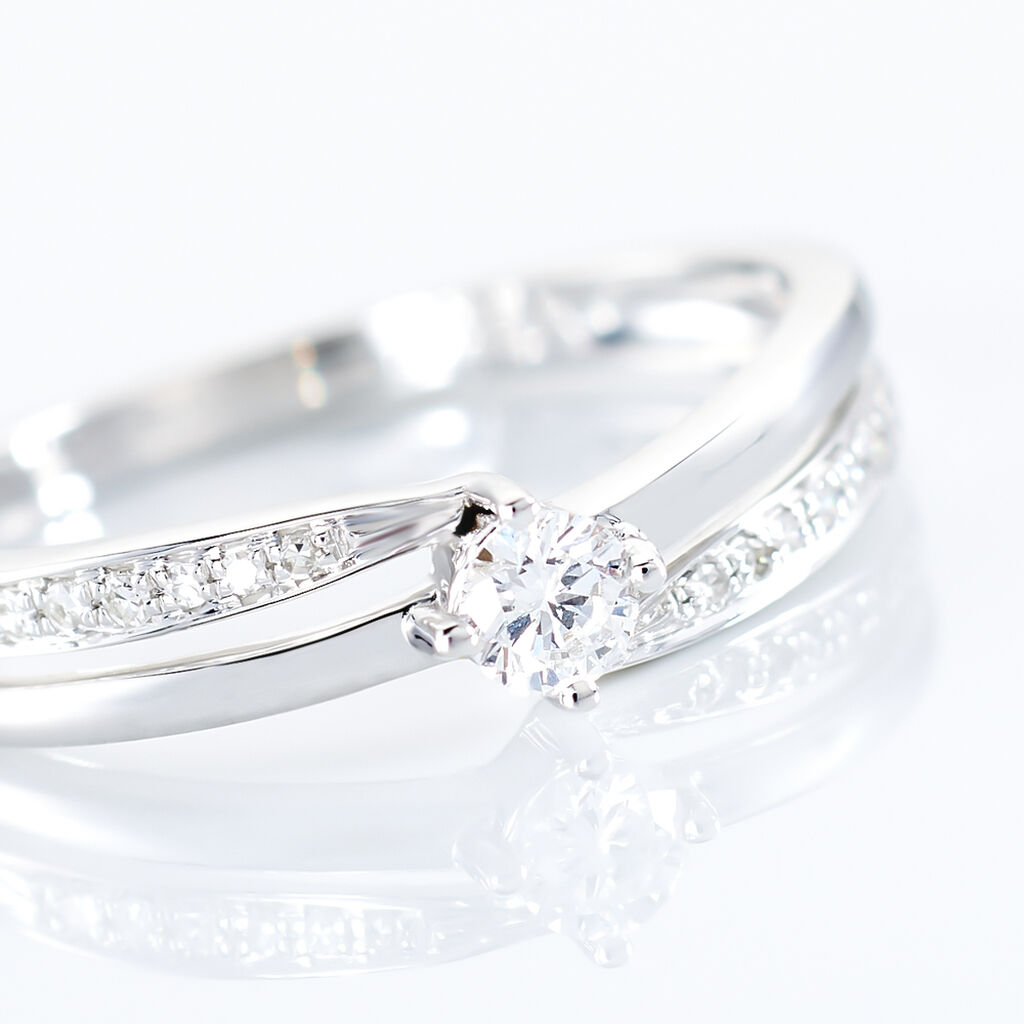 Bague Selene Or Blanc Diamant - Bagues Solitaire Femme | Marc Orian