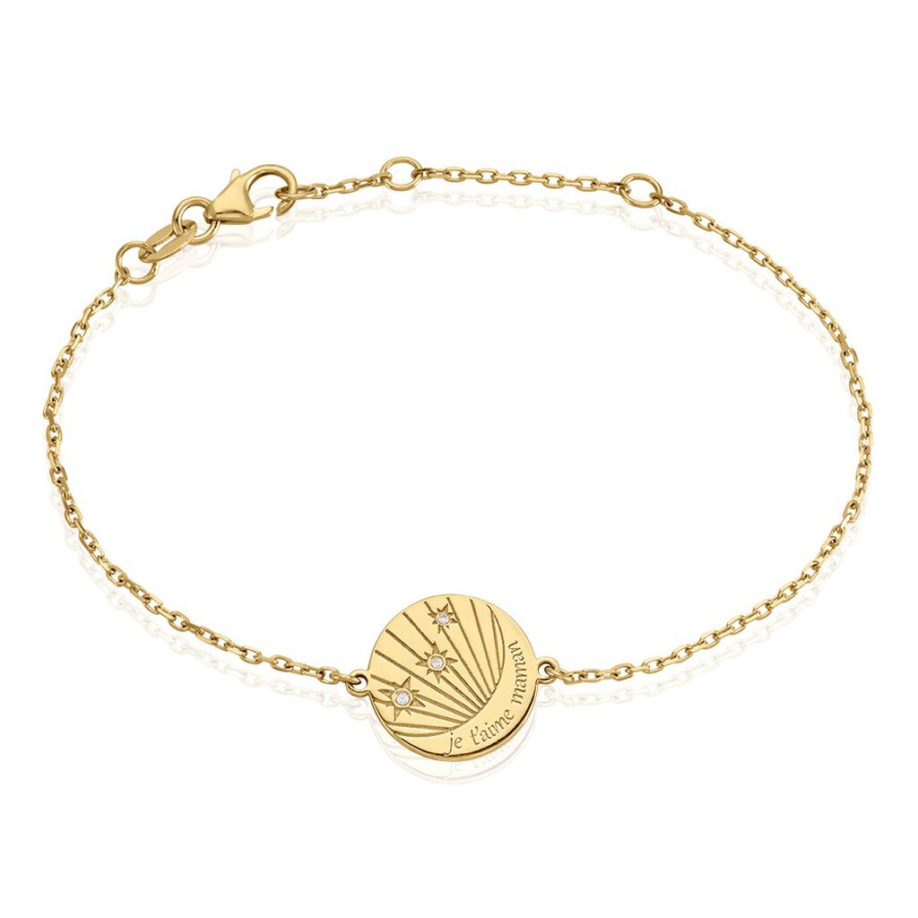 Bracelet Amai Plaqu&eacute; Or Jaune Oxyde De Zirconium - Bracelets Medailles Femme | Marc Orian