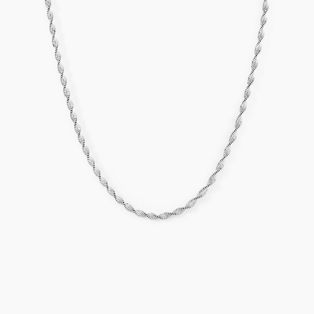 Collier Ciana Torsade Diamante Argent Blanc - Colliers fantaisie Femme | Marc Orian