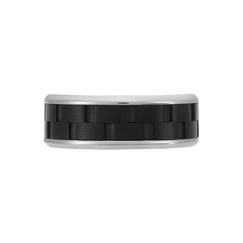 Bague Jourdan Oahu Acier Blanc Et Noir - Bijoux fantaisie Homme | Marc Orian