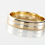 Alliance Liseret Ruban Plat Or Bicolore - Alliances duo Unisex | Marc Orian