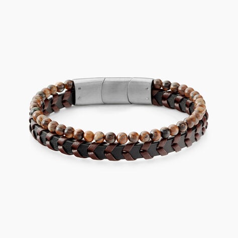 Bracelet Jourdan Cuir De Vache Oeil De Tigre - Bracelets cuir Homme | Marc Orian