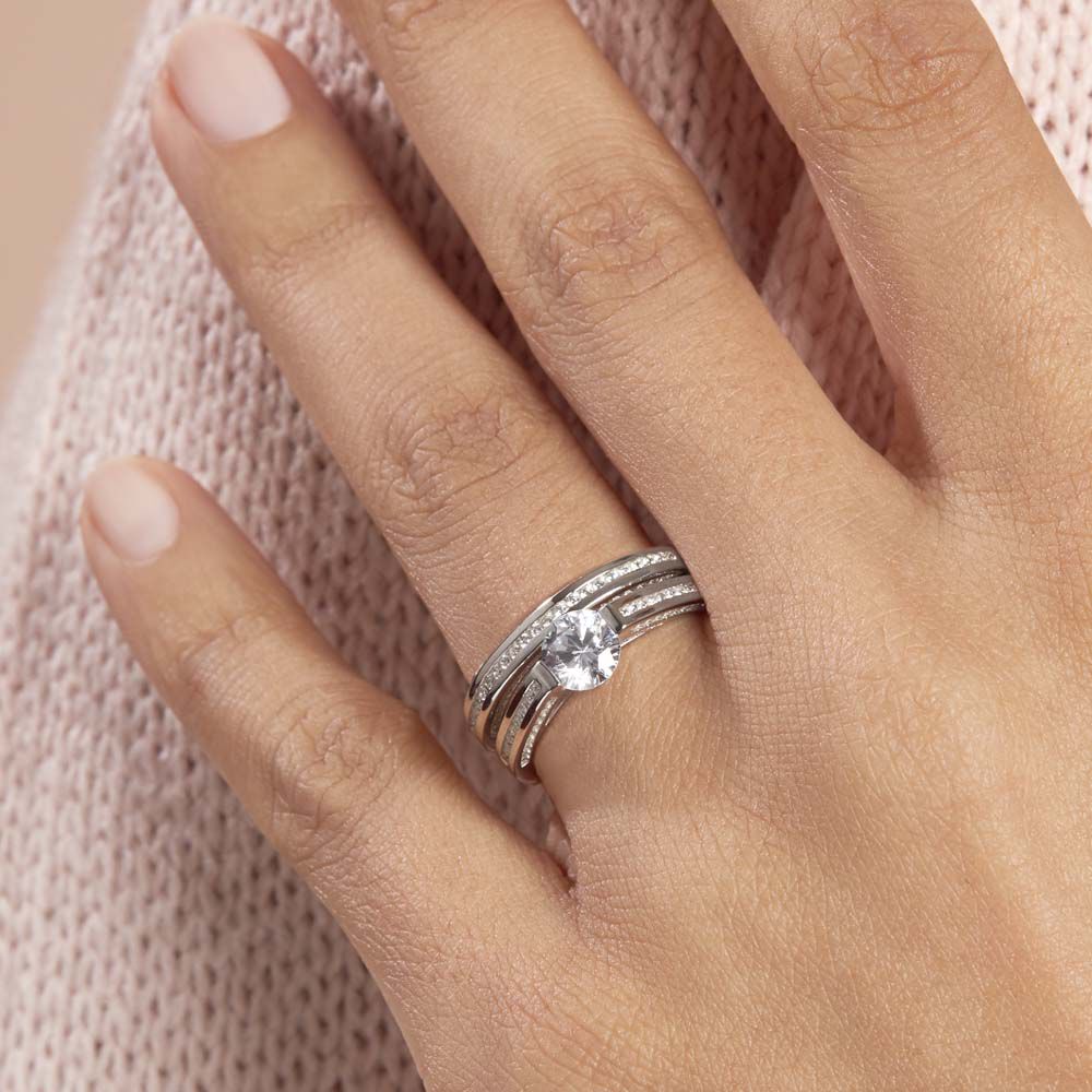 Bague Malou Argent Blanc Oxyde De Zirconium - Solitaires Femme | Marc Orian
