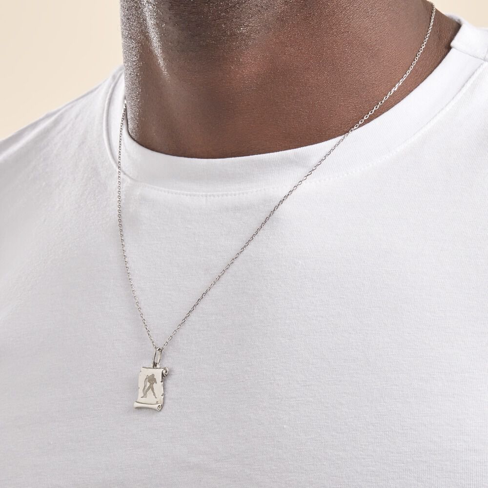 Pendentif Zodiaque Parchemin Argent Blanc - Bijoux personnalisés Famille | Marc Orian
