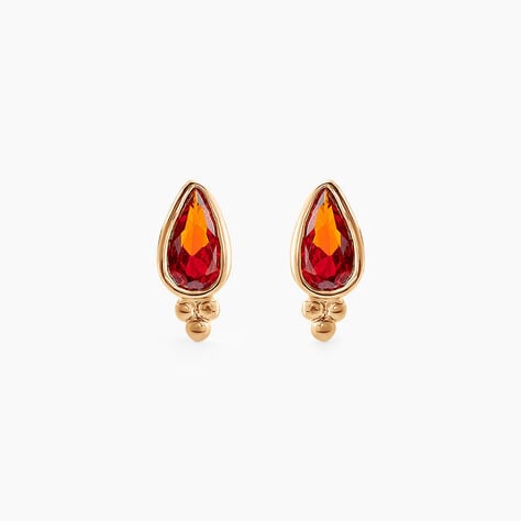 Boucles D'oreilles Puces Marika Plaqué Or Doré Pierre D'imitation - Puces Femme | Marc Orian