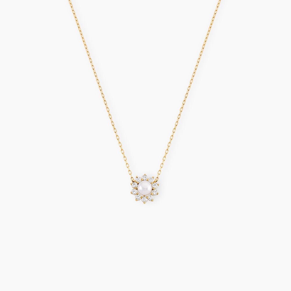 Collier Octavie Or Jaune Perle De Culture Oxyde De Zirconium - Colliers avec pierres Femme | Marc Orian