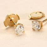 Boucles D'oreilles Puces One Or Jaune Diamants - Boucles d'oreilles mariage Femme | Marc Orian