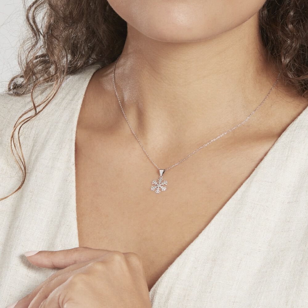 Pendentif Herbertine Flocon Or Blanc - Pendentifs Femme | Marc Orian