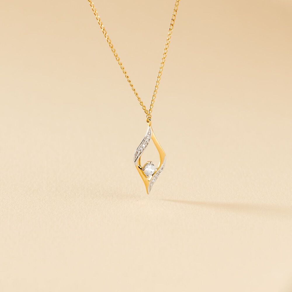 Collier Eye Or Jaune Oxyde De Zirconium - Colliers avec pierres Femme | Marc Orian