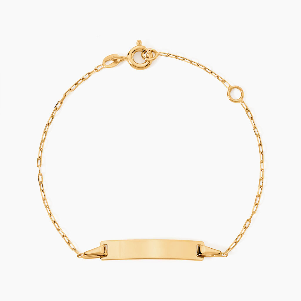Bracelet Identit&eacute; Gaspardine Maille For&ccedil;at Or Jaune - Gourmettes Enfant | Marc Orian