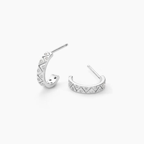 Créoles Emaline Argent Blanc Oxyde De Zirconium - Créoles Femme | Marc Orian