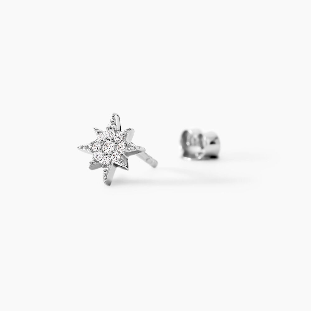 Boucles D'oreilles Puces Layana Argent Blanc Oxyde De Zirconium - Puces Femme | Marc Orian