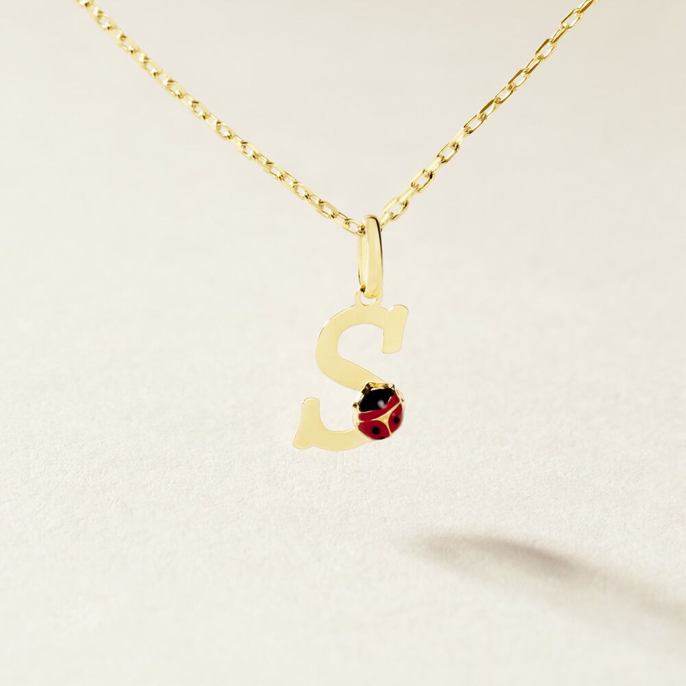 Pendentif Helidie Coccinelle Lettre Or Jaune - Pendentifs Enfant | Marc Orian