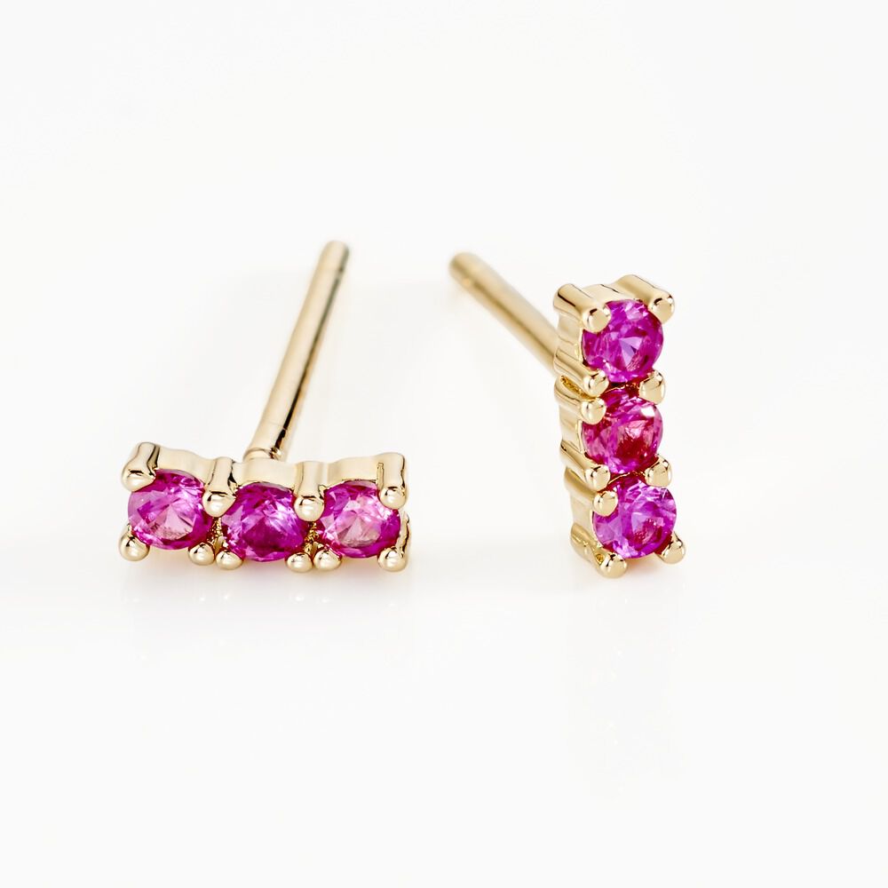 Boucles D'oreilles Puces Plaqu&eacute; Or Jaune Alodia Oxydes De Zirconium - Puces Femme | Marc Orian