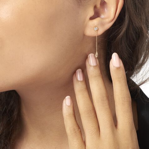 Boucles D'oreilles Pendantes Kadidja Or Jaune Oxyde De Zirconium - Boucles d'oreilles Pendantes Femme | Marc Orian