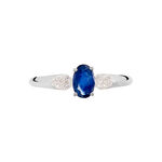 Bague Edgina Or Blanc Saphir Et Diamant - Solitaires Femme | Marc Orian