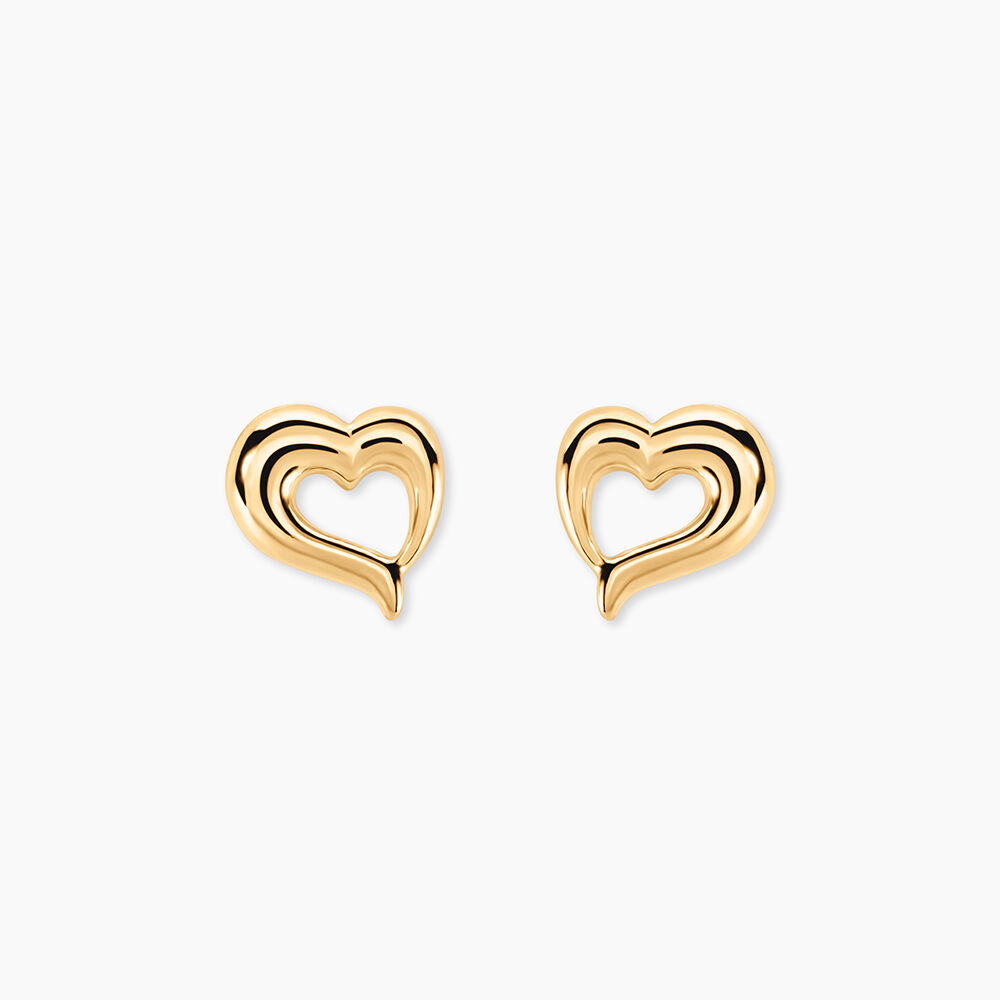 Boucles D'oreilles Puces Anne-maudae Coeurs Or Jaune - Puces Femme | Marc Orian
