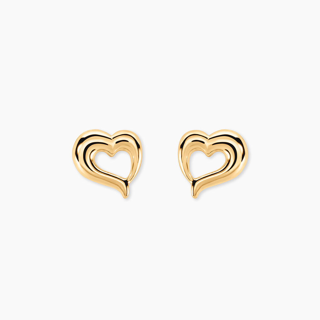 Boucles D'oreilles Puces Anne-maudae Coeurs Or Jaune - Puces Femme | Marc Orian