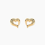 Boucles D'oreilles Puces Anne-maudae Coeurs Or Jaune - Puces Femme | Marc Orian
