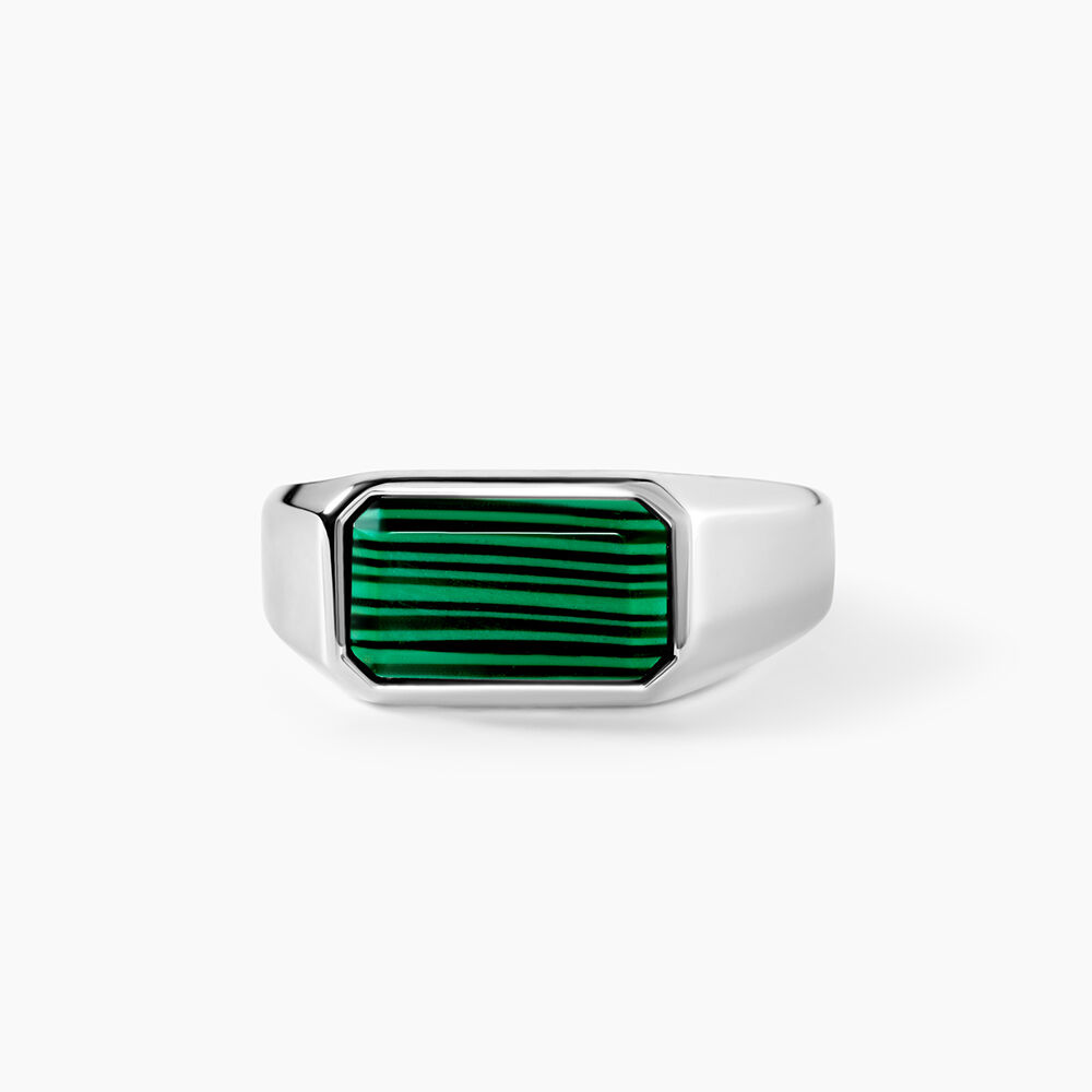 Chevali&egrave;re Stones Argent Blanc Malachite - Chevali&egrave;res Homme | Marc Orian