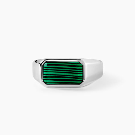 Chevali&egrave;re Stones Argent Blanc Malachite - Chevali&egrave;res Homme | Marc Orian