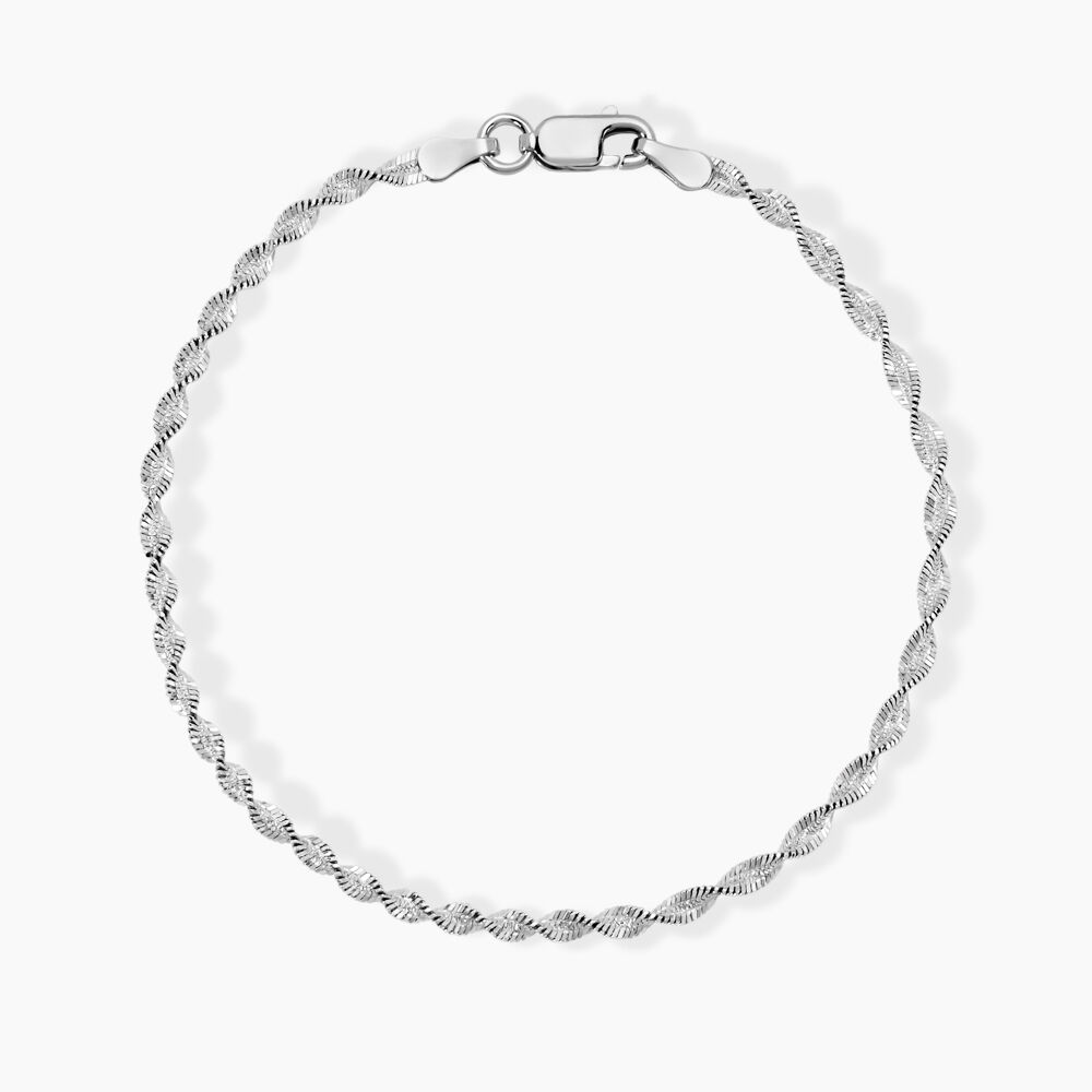 Bracelet Ciana Torsade Diamante Argent Blanc - Bracelets chaînes Femme | Marc Orian