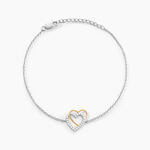Bracelet Gine Or Jaune Argent Blanc Oxyde De Zirconium - Bracelets Anneaux Entrelaces Femme | Marc Orian