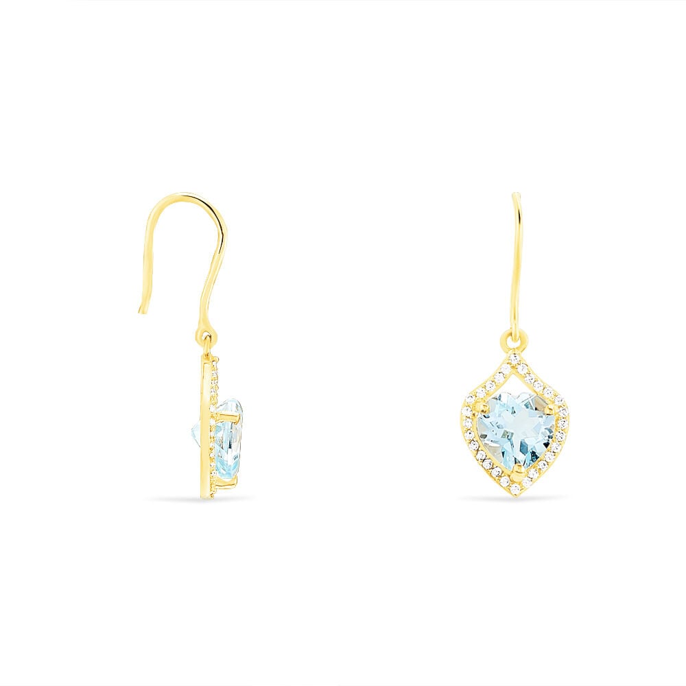 Boucles D'oreilles Pendantes Rosaline Or Jaune Topaze Et Oxyde - Pendantes Femme | Marc Orian