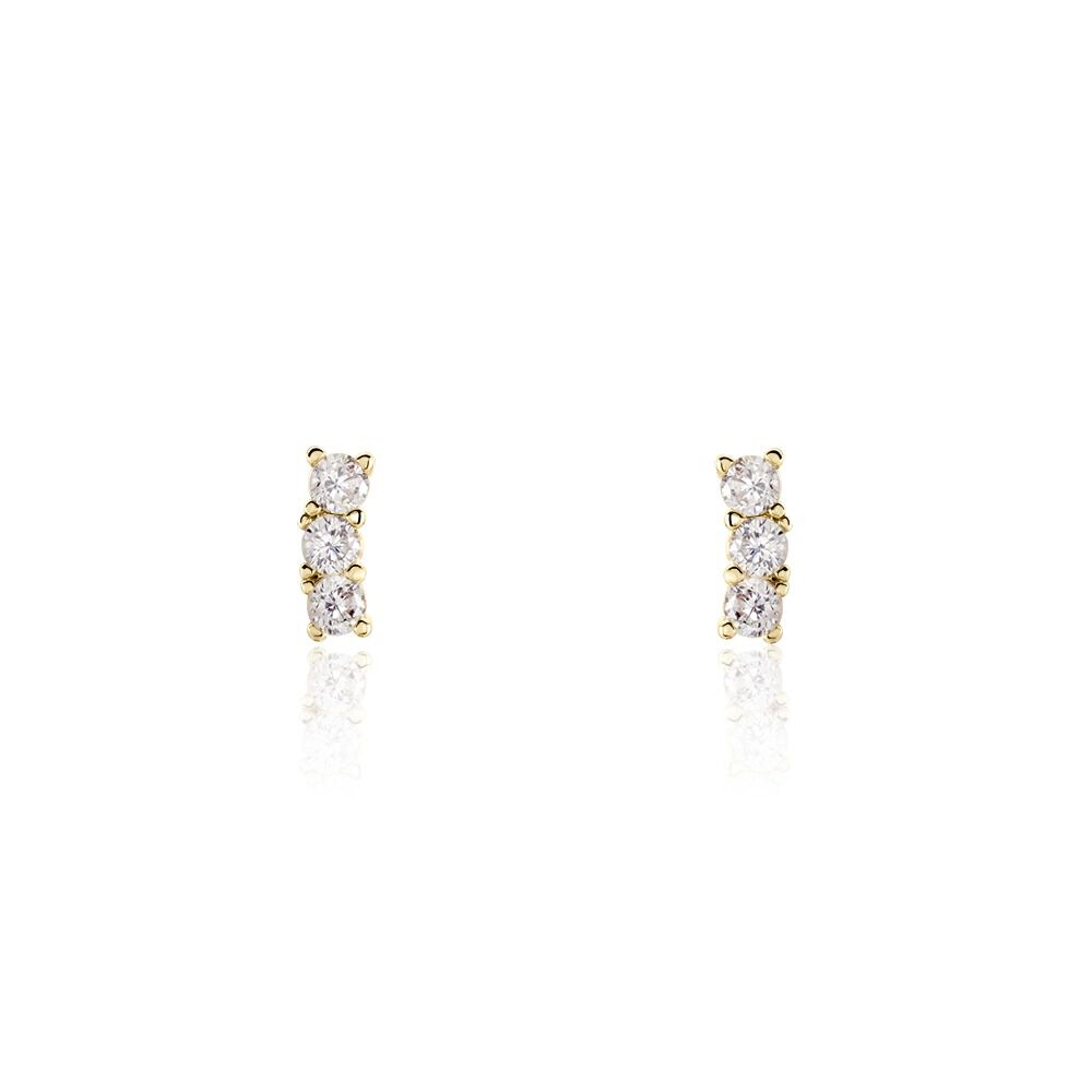 Boucles D'oreilles Puces Plaqué Or Jaune Alodia Oxydes De Zirconium - Puces Femme | Marc Orian