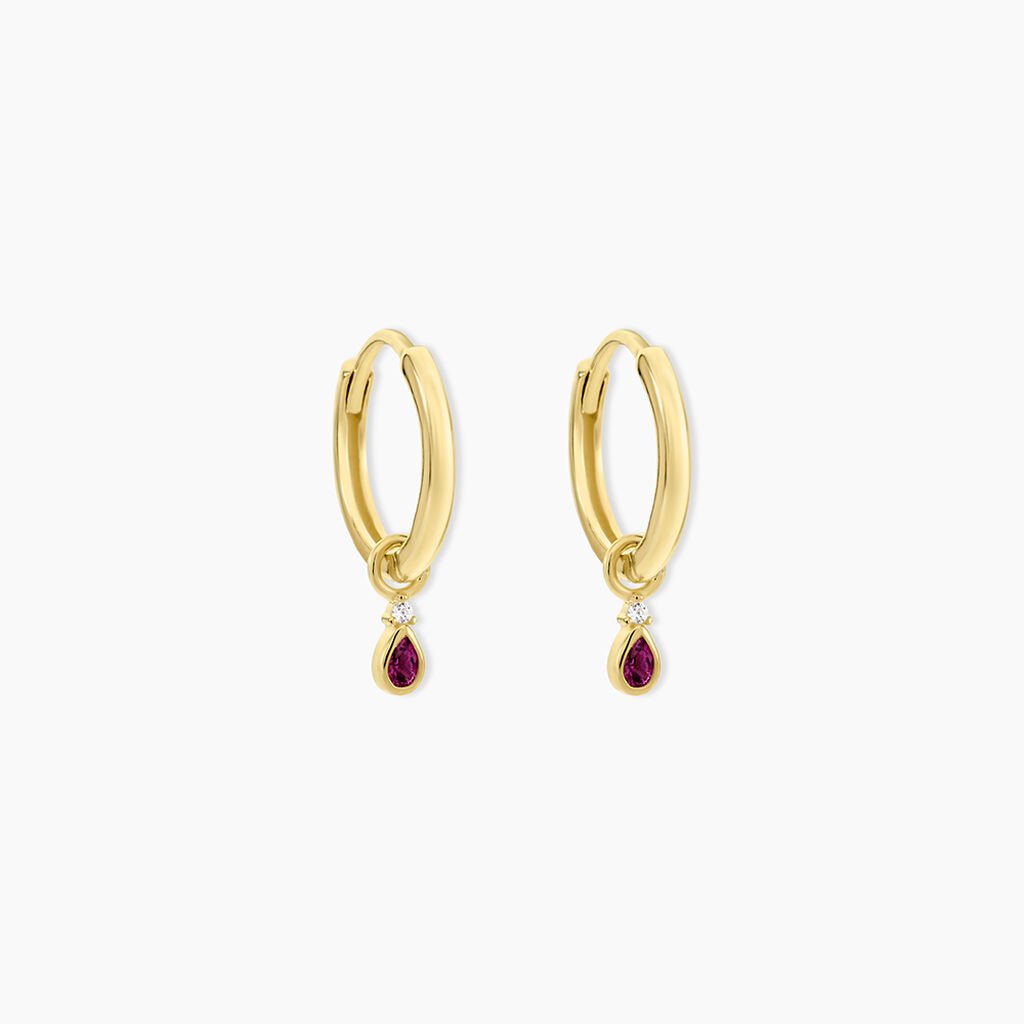 Cr&eacute;oles Poem Argent Jaune Rhodolite Oxyde De Zirconium - Cr&eacute;oles Femme | Marc Orian