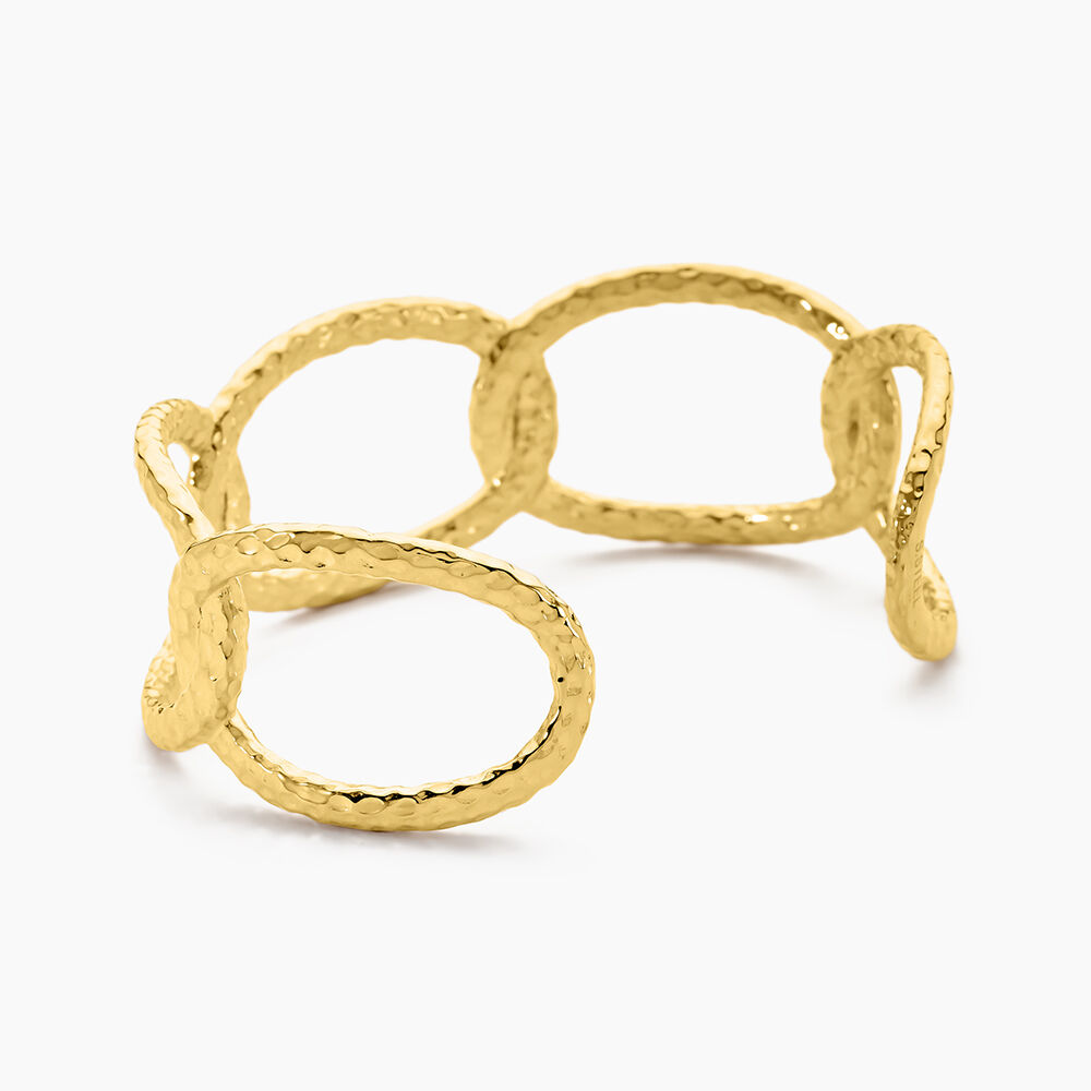 Bracelet Manchette Lorri Acier Dor&eacute; - Bracelets Anneaux Entrelaces Femme | Marc Orian